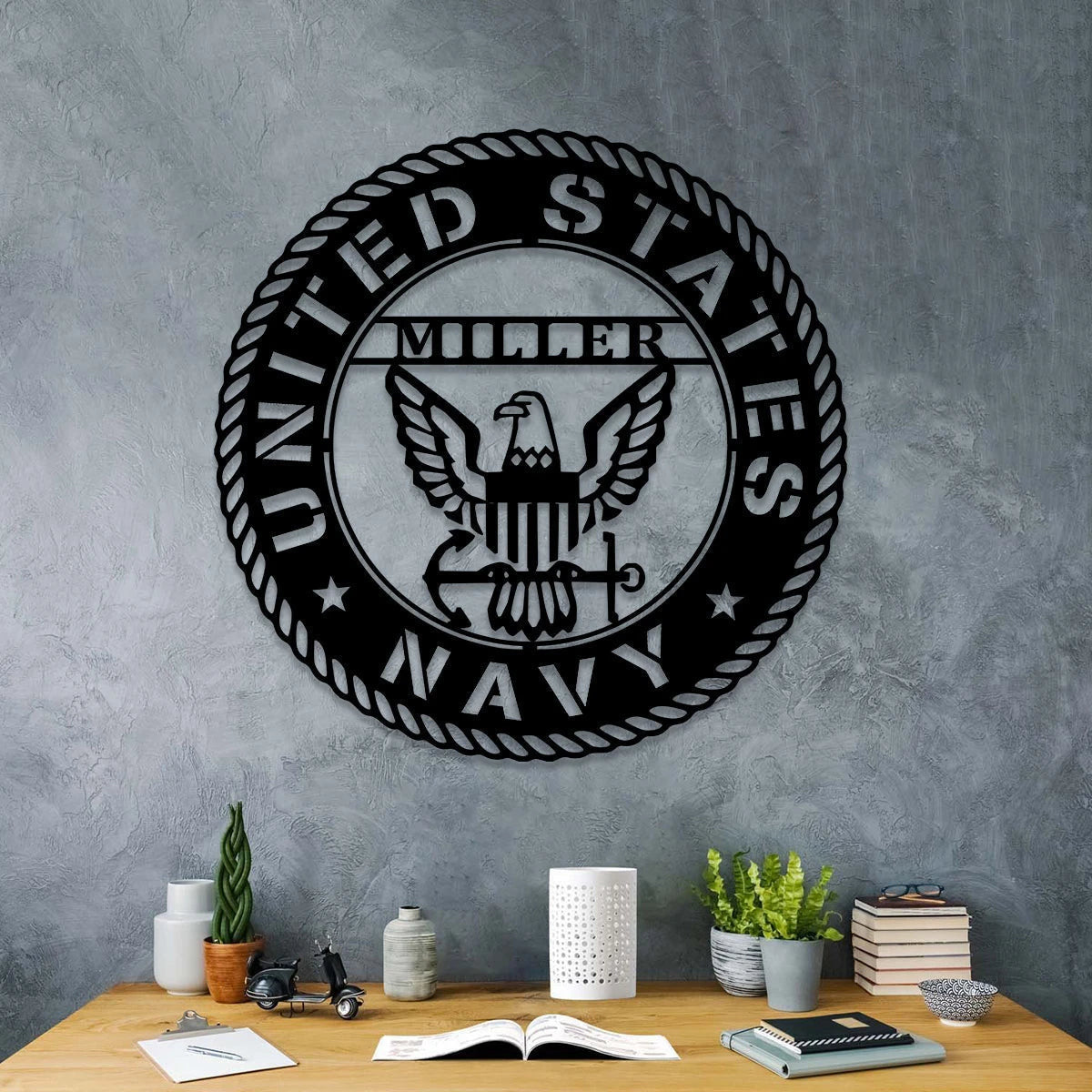 Personalized Name Us Navy Veteran Metal Sign, Metal Laser Cut Metal Signs Custom Gift Ideas