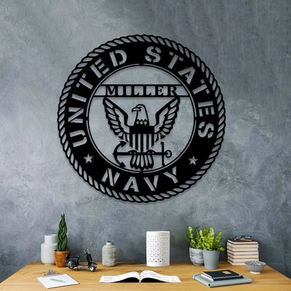 Personalized Name Us Navy Veteran Metal Sign, Metal Laser Cut Metal Signs Custom Gift Ideas