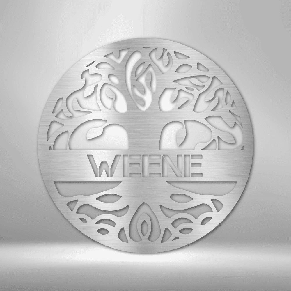 Personalized Tree of Life Steel Art Wall Decor Metal Name Sign Laser Cut Metal Signs Custom Gift Ideas