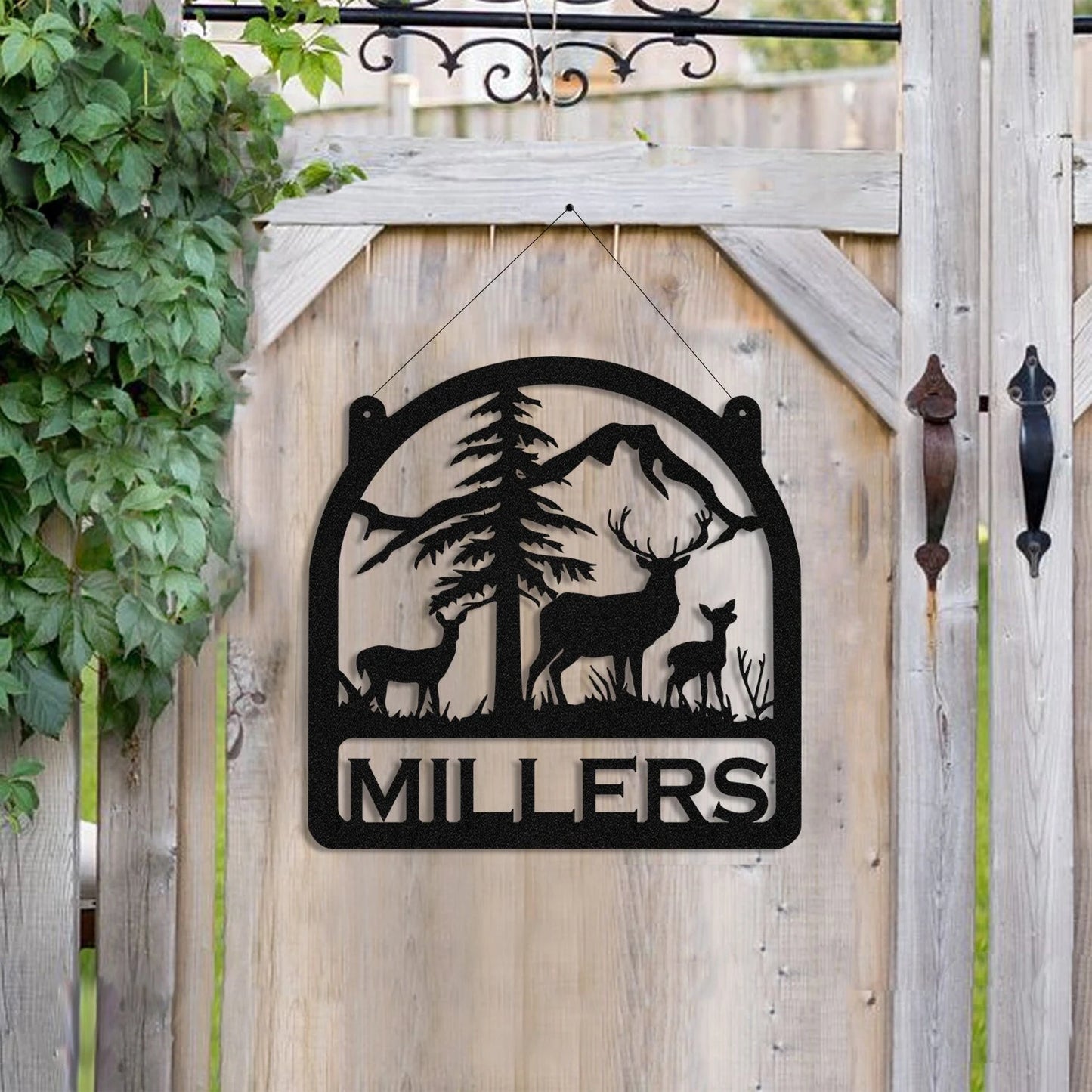 Personalized Family Name Deer Hunting Hunter Metal Sign Monogram, Metal Laser Cut Metal Signs Custom Gift Ideas
