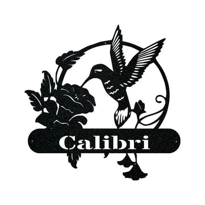 Hummingbird Monogram Metal Sign Laser Cut Metal Signs Custom Gift Ideas