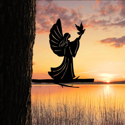 Angel Tree Stake, Tree Metal Sign, Outdoor Decor Laser Cut Metal Signs Custom Gift Ideas