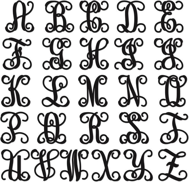 Fancy Schmancy Metal Monogram Front Door Wreath Monogram Door Hanger Door Wreath Personalized Family Last Name Sign