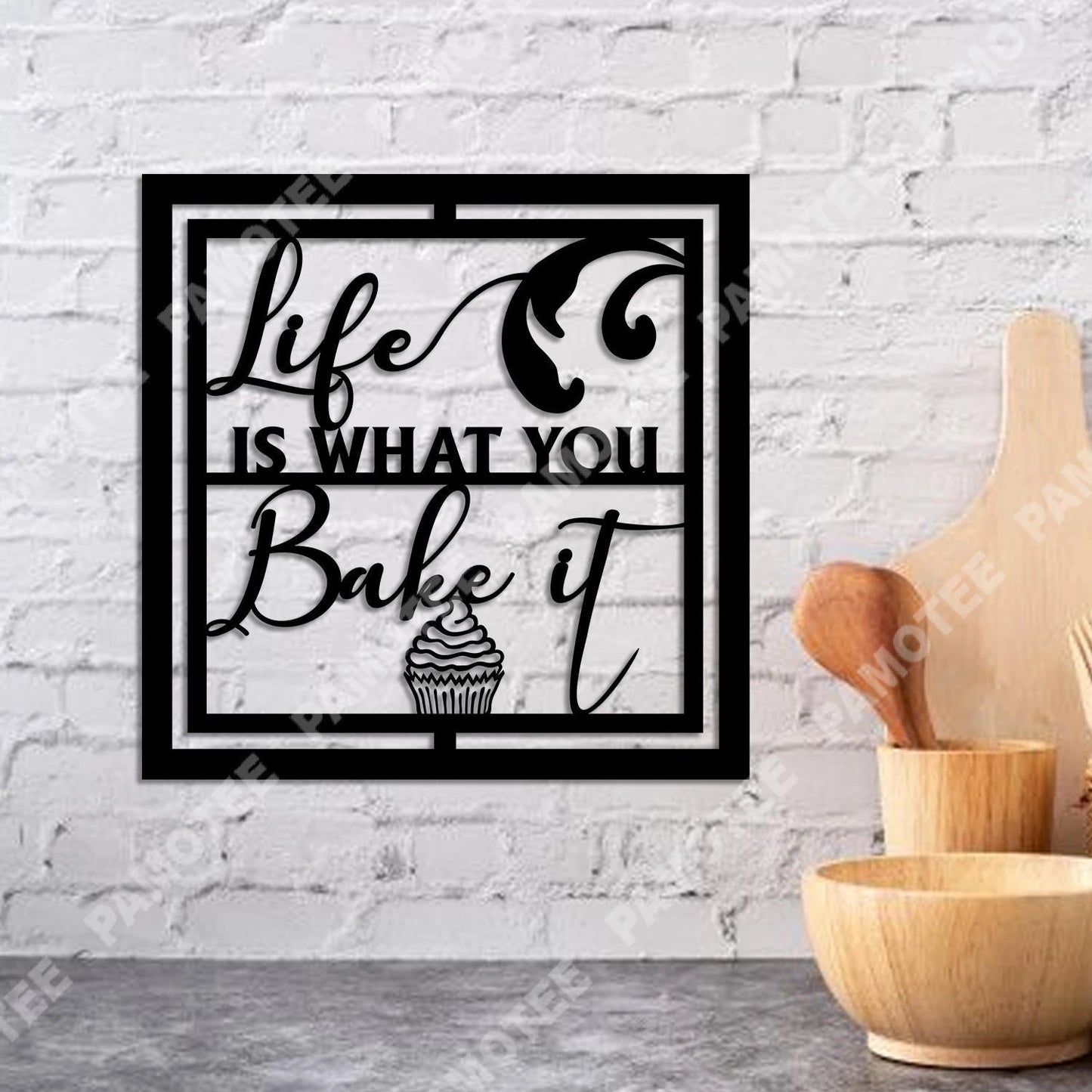 Life Is What You Bake It Bakery Metal Sign, Bakering Lovers Gift, Metal Laser Cut Metal Signs Custom Gift Ideas