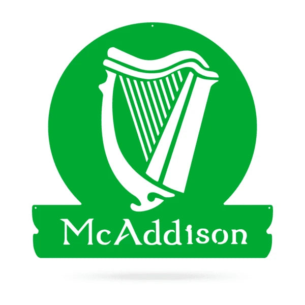 Celtic Harp Monogram Cut Metal Sign Metal House Sign