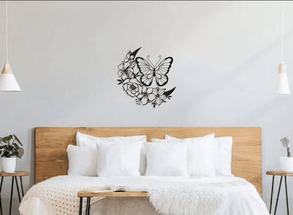 Butterfly And Floral Moon Cut Metal Sign Laser Cut Metal Signs Custom Gift Ideas