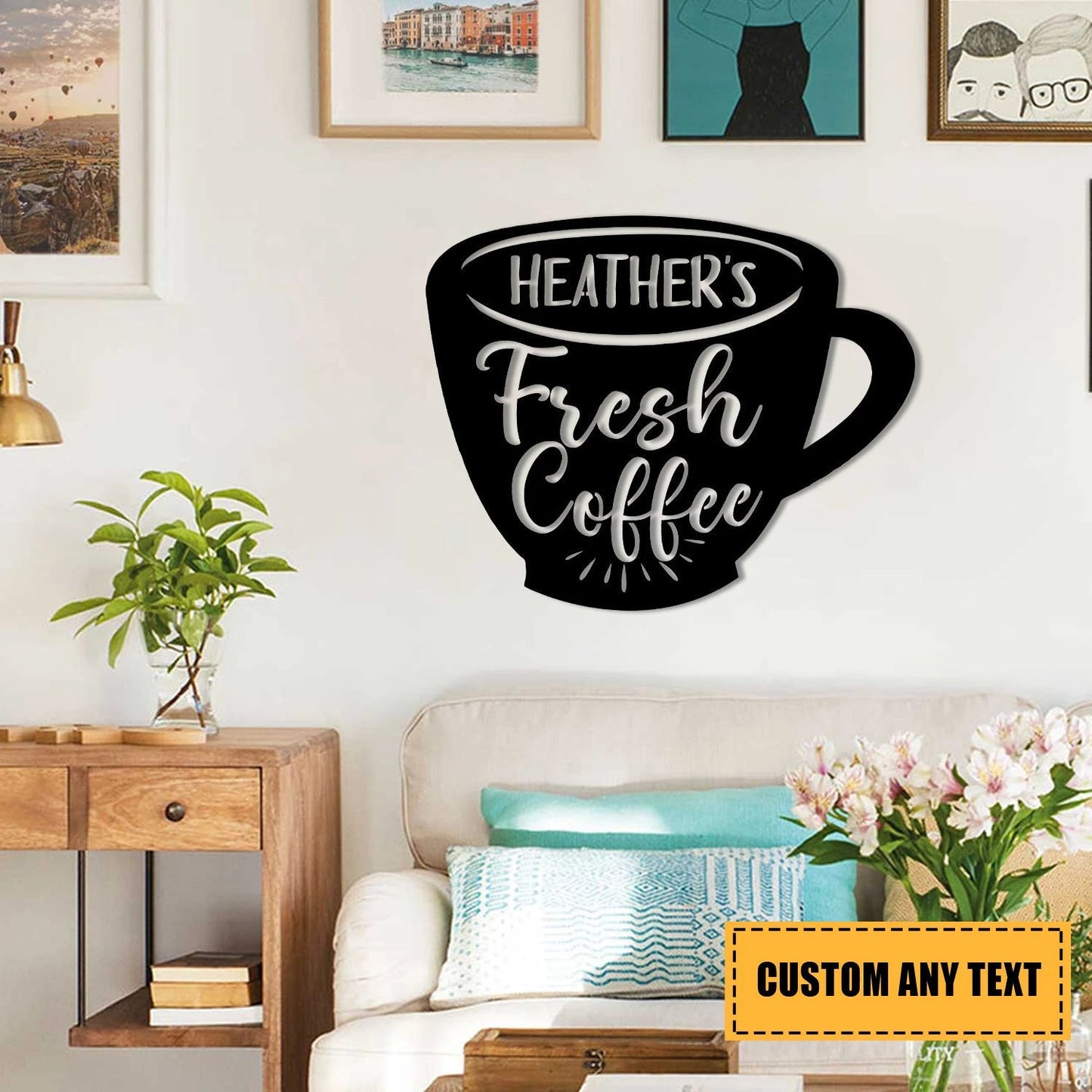 Personalized Coffee Metal Bar Sign, Custom Caf, Kitchen Housewarming Wall Decor, Metal Laser Cut Metal Signs Custom Gift Ideas