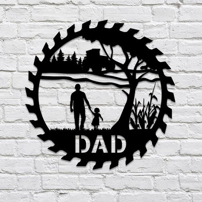 Custom Farmer Dad And Little Daughter Metal Sign, Father's Day Gift Laser Cut Metal Signs Custom Gift Ideas