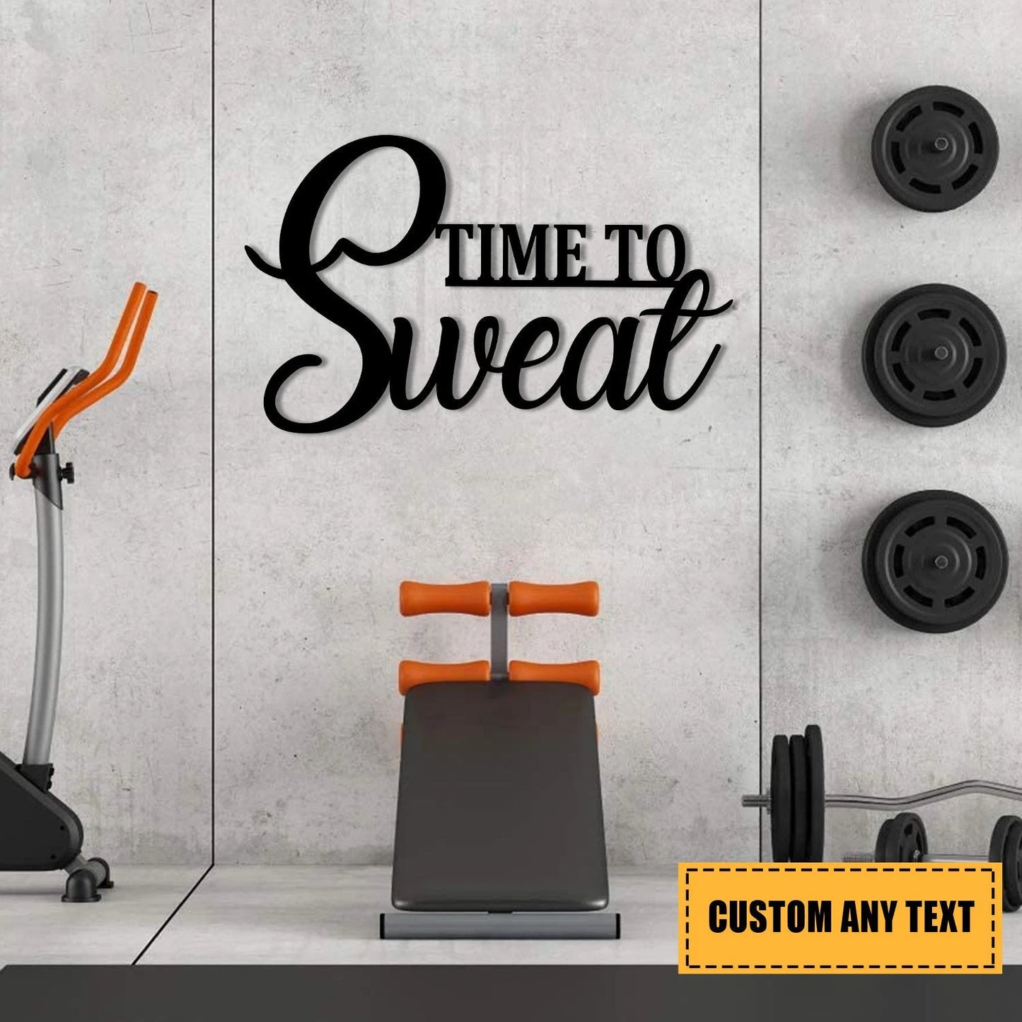 Time To Sweat Funny Metal Gym Art, Metal Laser Cut Metal Signs Custom Gift Ideas