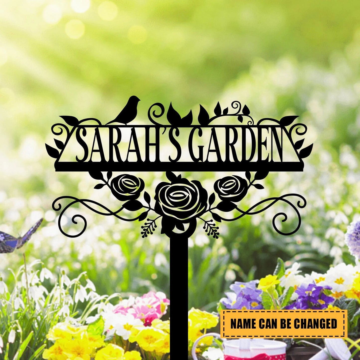 Personalized Metal Garden Sign, Decor, Wedding, Anniversary Art Gift For Her, Gardening Lovers, Metal Laser Cut Metal Signs Custom Gift Ideas