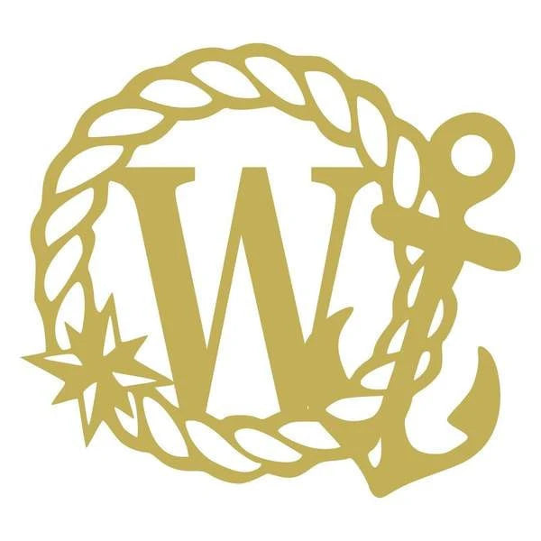 Anchor Monogram Initial Customized Metal Signs Custom Metal Sign Custom Signs Metal Sign