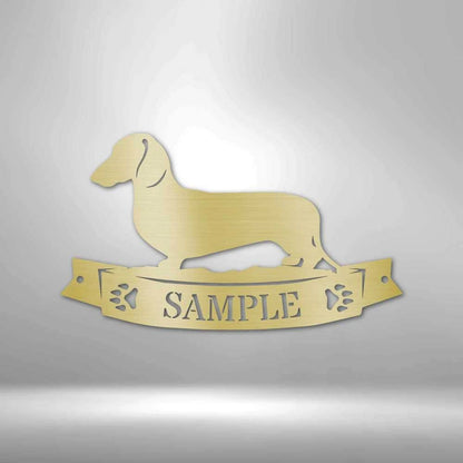 Personalized Dachshund Banner Monogram Metal Wall Sign Kennel Personalized Dog Wall Art