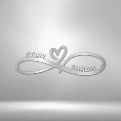 Personalized Infinity Couples Monogram Steel Art Wall Dcor Metal Name Sign Laser Cut Metal Signs Custom Gift Ideas