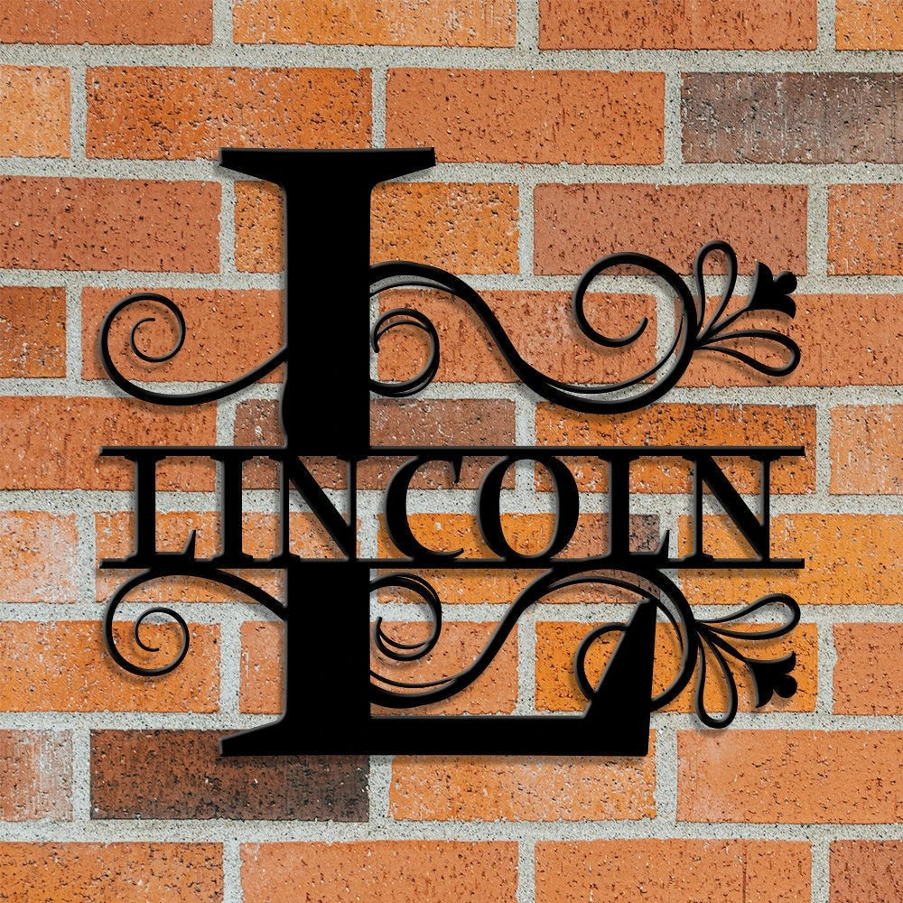 Personalized Family Name Metal Sign, Housewarming Gift, Metal Monogram Sign, Door Hanger, Last Name Sign, Metal Wall Art, Wedding Gift Laser Cut Metal Signs Custom Gift Ideas