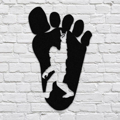 Bigfoot Footprint Metal Sign Monogram, Father's Day Gift Laser Cut Metal Signs Custom Gift Ideas
