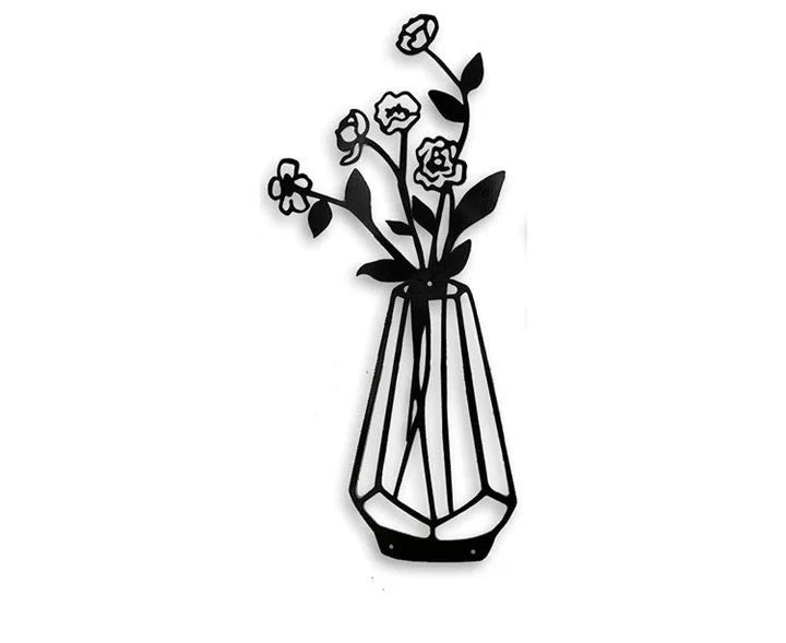 Metal Flowers Wall Decor Metal Wall Sculpture for Patio Balcony Black Metal Wall Decor Art for Living Room Bathroom Bedroom Dining Room