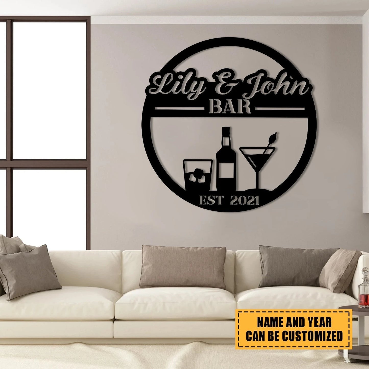 Personalized Metal Bar Sign, Custom Pub, Tap, Lounge, Caf, Home Wall Decor, Wedding, Anniversary Art Gift For Him her, Metal Laser Cut Metal Signs Custom Gift Ideas
