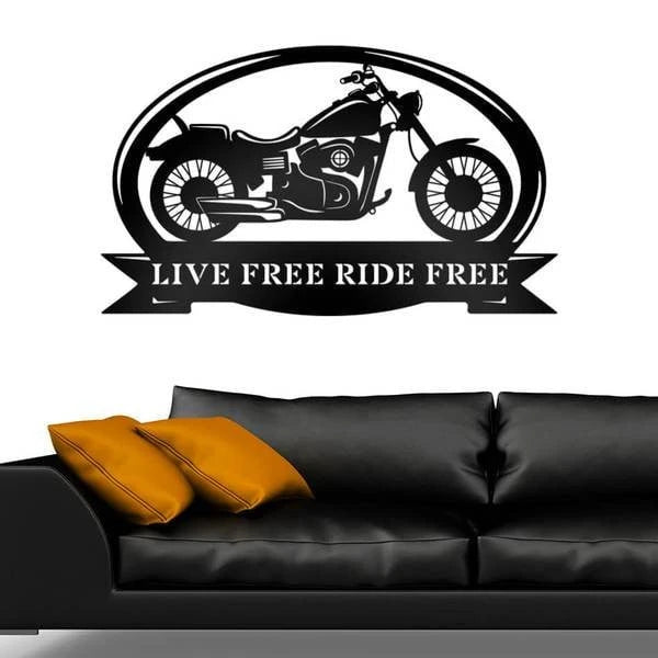 Motorcycle Monogram Cut Metal Sign Metal House Sign