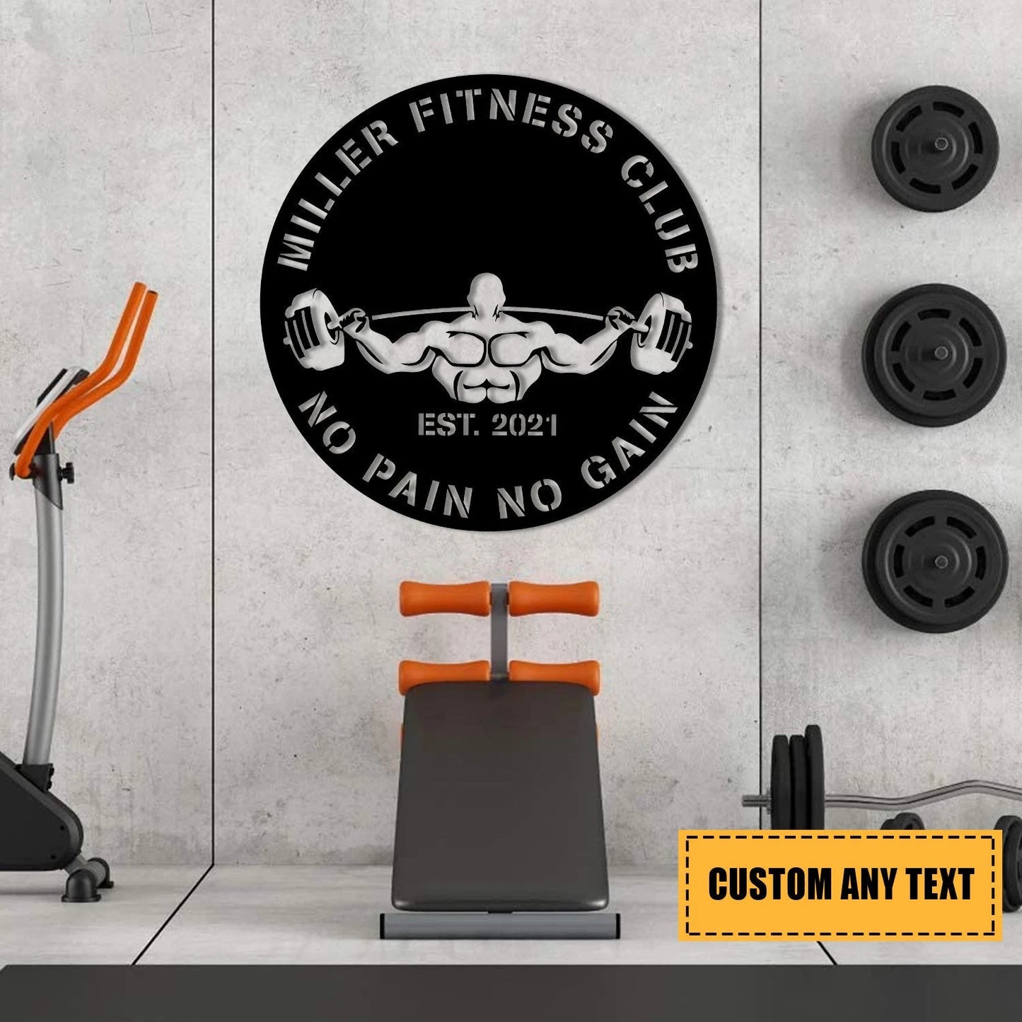 Fitness Center Metal Gym Sign, Custom Cross Fit Club, Wedding, Art Gift For Him her, Metal Laser Cut Metal Signs Custom Gift Ideas