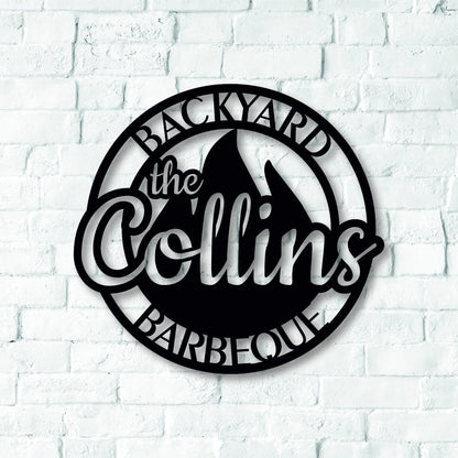 Personalized Backyard Bbq Metal Sign, Outdoor Wall Decor, Metal Wall Decor, Bbq Metal Decor, Personalized Home Decor, Metal Wall Art Laser Cut Metal Signs Custom Gift Ideas