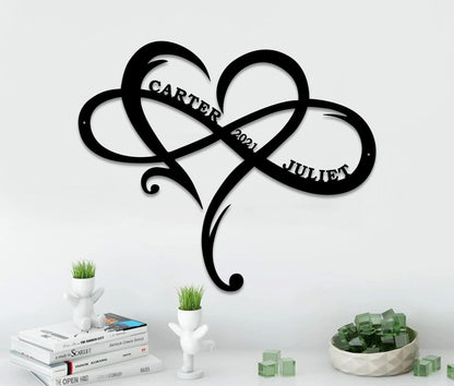 Personalized Metal Infinity Sign, Infinity Name Sign , Custom Metal Sign, Metal Art, Anniversary Gift, Newly Engaged Gift, Housewarming Gift Laser Cut Metal Signs Custom Gift Ideas