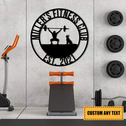 Dog Metal Gym Sign, Custom Fitness Center, Cross Fit, Wall Decor, Wedding, Anniversary Gift For Him, Metal Laser Cut Metal Signs Custom Gift Ideas