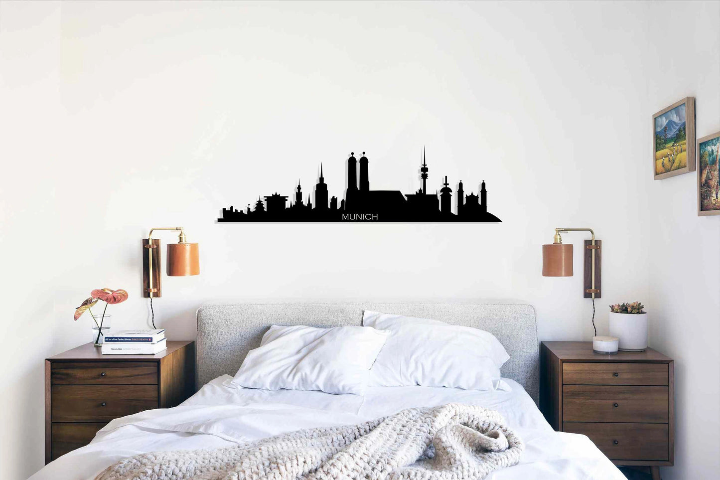 Munchen City Silhouette Metal Wall Art, Munich Metal Wall Decor, Housewarming Gift, Home Office Living Room Decoration, Wall Hangings,, Metal Laser Cut Metal Signs Custom Gift Ideas