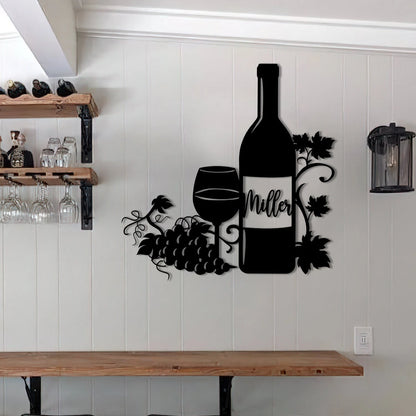 Personalized Grape Cellar Wine Metal Bar Sign, Pub, Tap, Caf, Home Decor, Wedding, Anniversary Art Gift For Him her, Metal Laser Cut Metal Signs Custom Gift Ideas