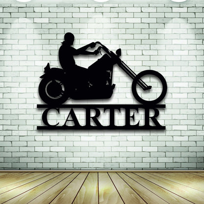 Custom Metal Motorcycle Sign, Personalized Motorcycle Name Metal Sign, Metal Wall Decor, Personalized Name Sign, Metal Name Sign, Bike Sign Laser Cut Metal Signs Custom Gift Ideas
