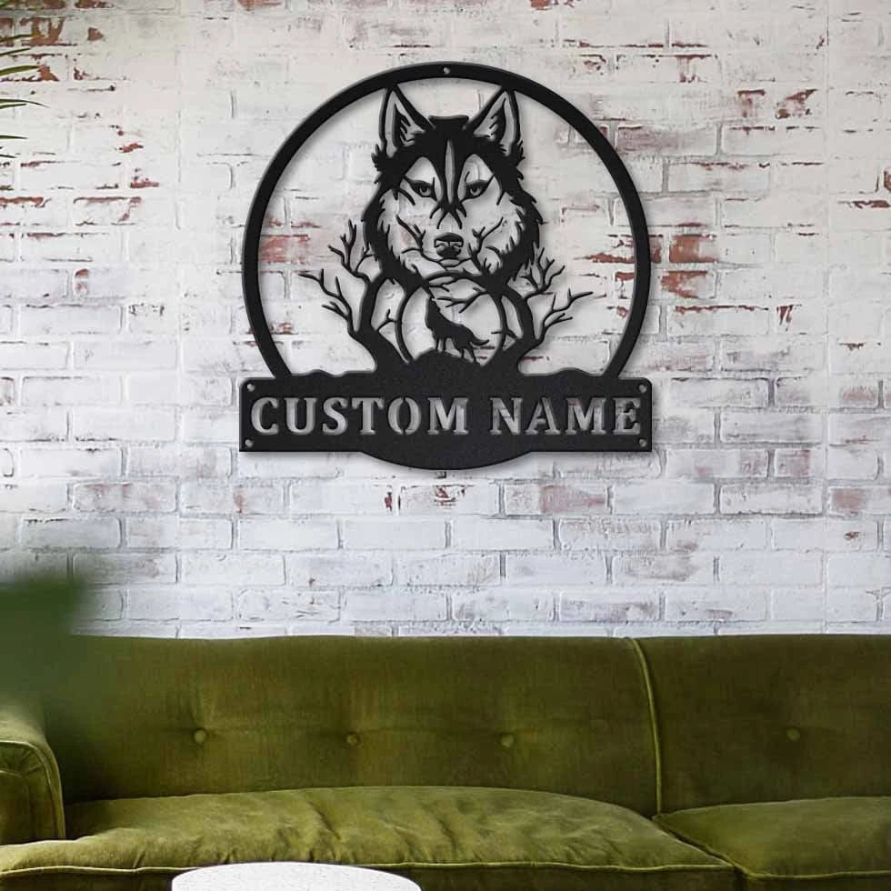 Personalized Wolf Monogram Metal Sign Art, Custom Wolf Monogram Metal Sign, Wolf Monogram Gifts Funny, Animal Gift, Animal Custom, Laser Cut Metal Signs Custom Gift Ideas