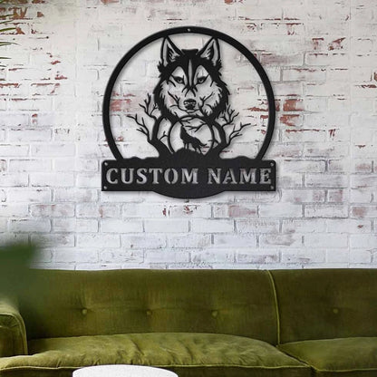 Personalized Wolf Monogram Metal Sign Art, Custom Wolf Monogram Metal Sign, Wolf Monogram Gifts Funny, Animal Gift, Animal Custom, Laser Cut Metal Signs Custom Gift Ideas