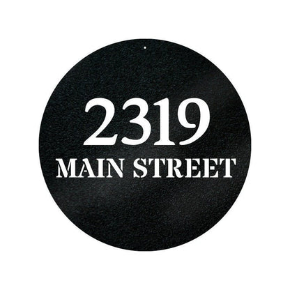 Metal Circle Address Sign Custom Metal Sign Outdoor Metal Sign House Numbers Address Sign housewarming Gift
