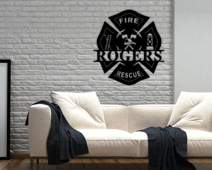Customized Metal Maltese Cross Wall Art, Firefighter, Personalized Sign, Firefighter Sign, Firefighter Gift, Custom Metal Name Sign Laser Cut Metal Signs Custom Gift Ideas