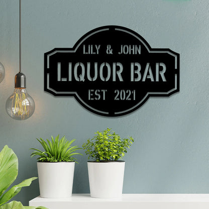 Personalized Metal Liquor Bar Sign, Custom Pub, Tap, Lounge, Cafe, Home Wall Decor, Metal Laser Cut Metal Signs Custom Gift Ideas