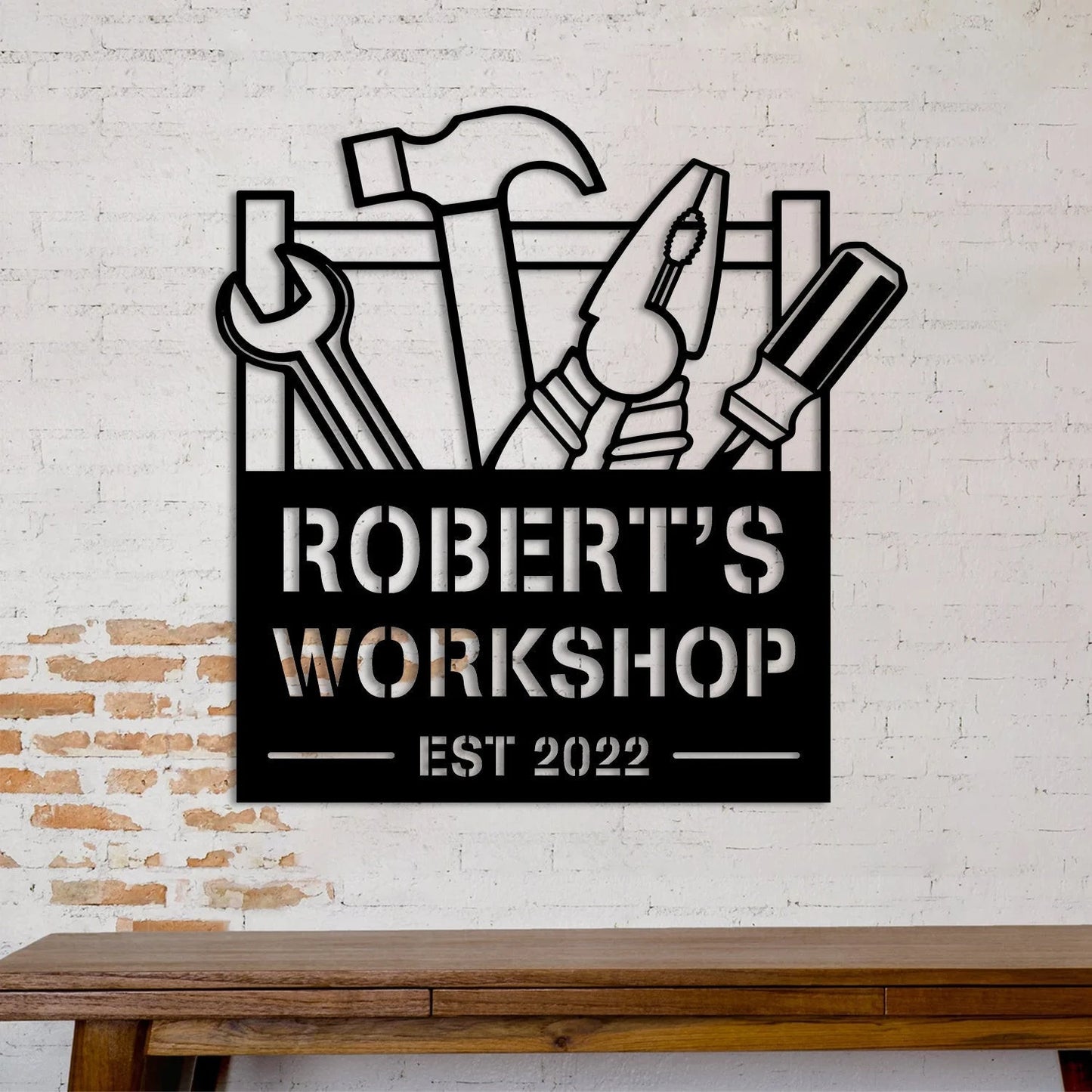 Customized Workshop Metal Sign, Garage Plaque, Father's Day Gift Laser Cut Metal Signs Custom Gift Ideas