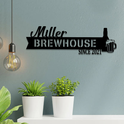 Personalized Beer Brewhouse Metal Bar Sign, Custom Pub, Tap, Lounge, Caf, Home Wall Decor, Metal Laser Cut Metal Signs Custom Gift Ideas