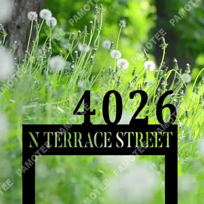 Personalized Home Address Metal Yard Sign, Front Gate, Entry Road Steel Sign, Metal Laser Cut Metal Signs Custom Gift Ideas