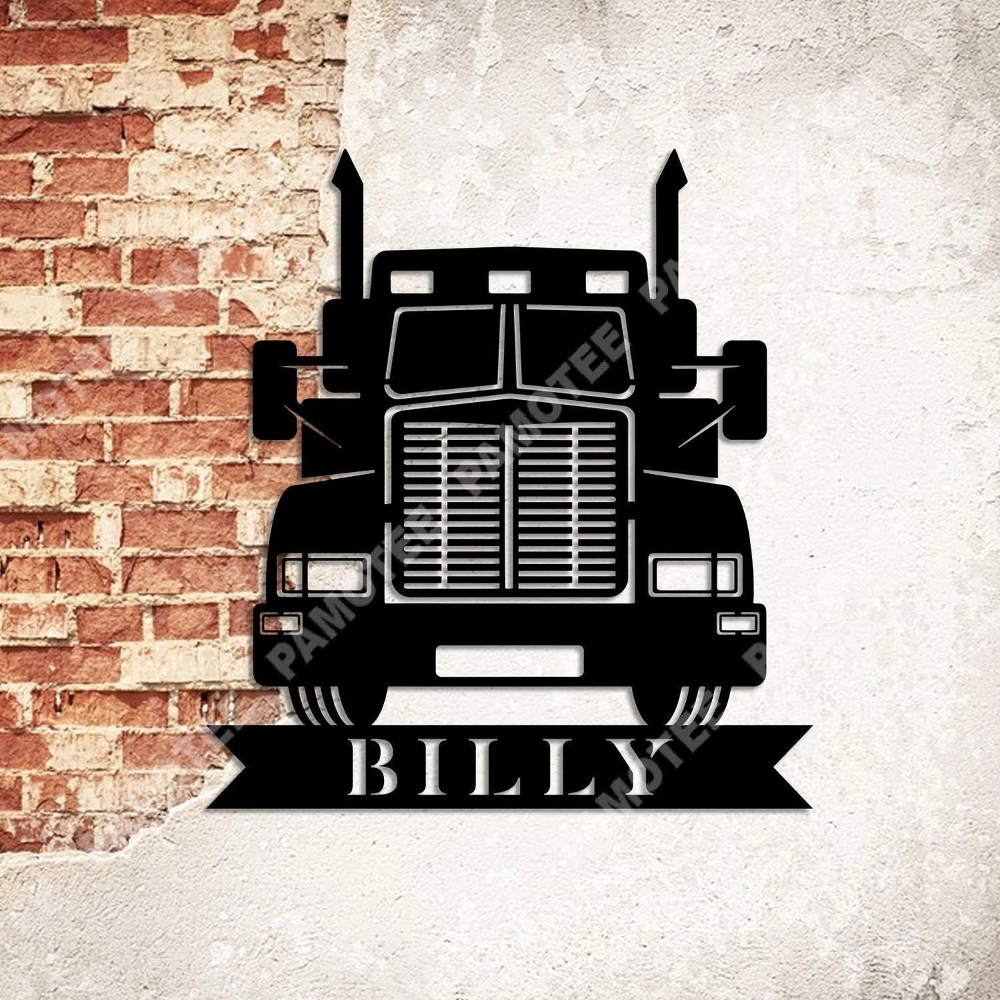 Custom Semi Truck Metal Wall Decor, Wall Hanging Steel Art For Him, Metal Laser Cut Metal Signs Custom Gift Ideas