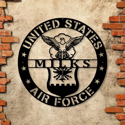 Personalized Name Us Air Force Veteran Metal Sign, Custom Military Metal Art, Metal Laser Cut Metal Signs Custom Gift Ideas