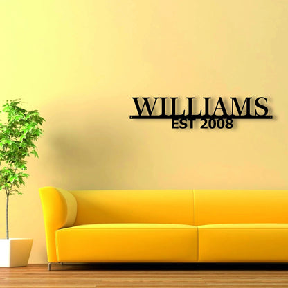 Personalized Family Name Sign, Metal Last Name Sign, Personalized Metal Name Sign, Metal Wall Art Decor Laser Cut Metal Signs Custom Gift Ideas