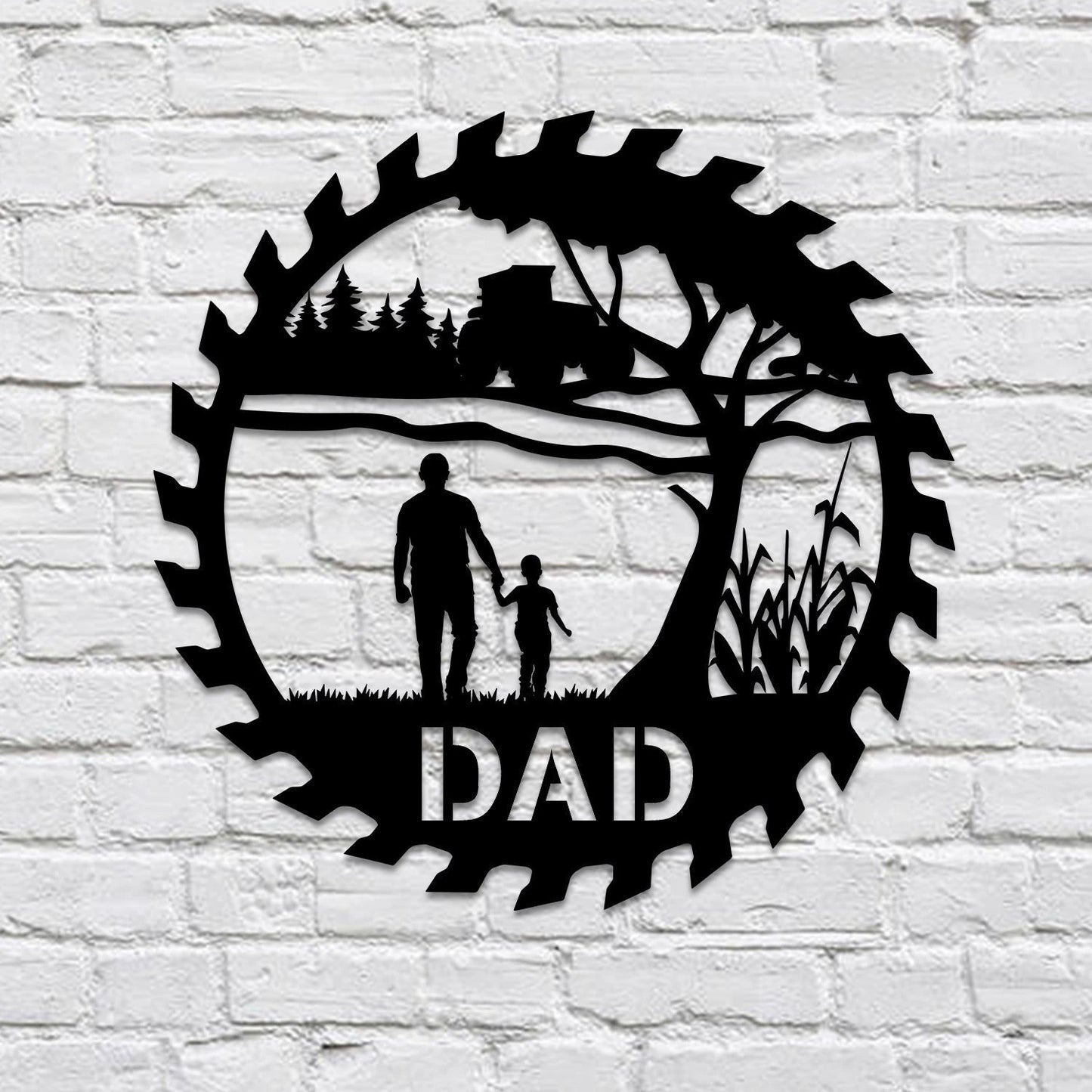 Personalized Dad And Son Metal Farm Art, Gift For Father Laser Cut Metal Signs Custom Gift Ideas