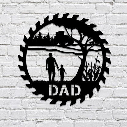 Personalized Dad And Son Metal Farm Art, Gift For Father Laser Cut Metal Signs Custom Gift Ideas