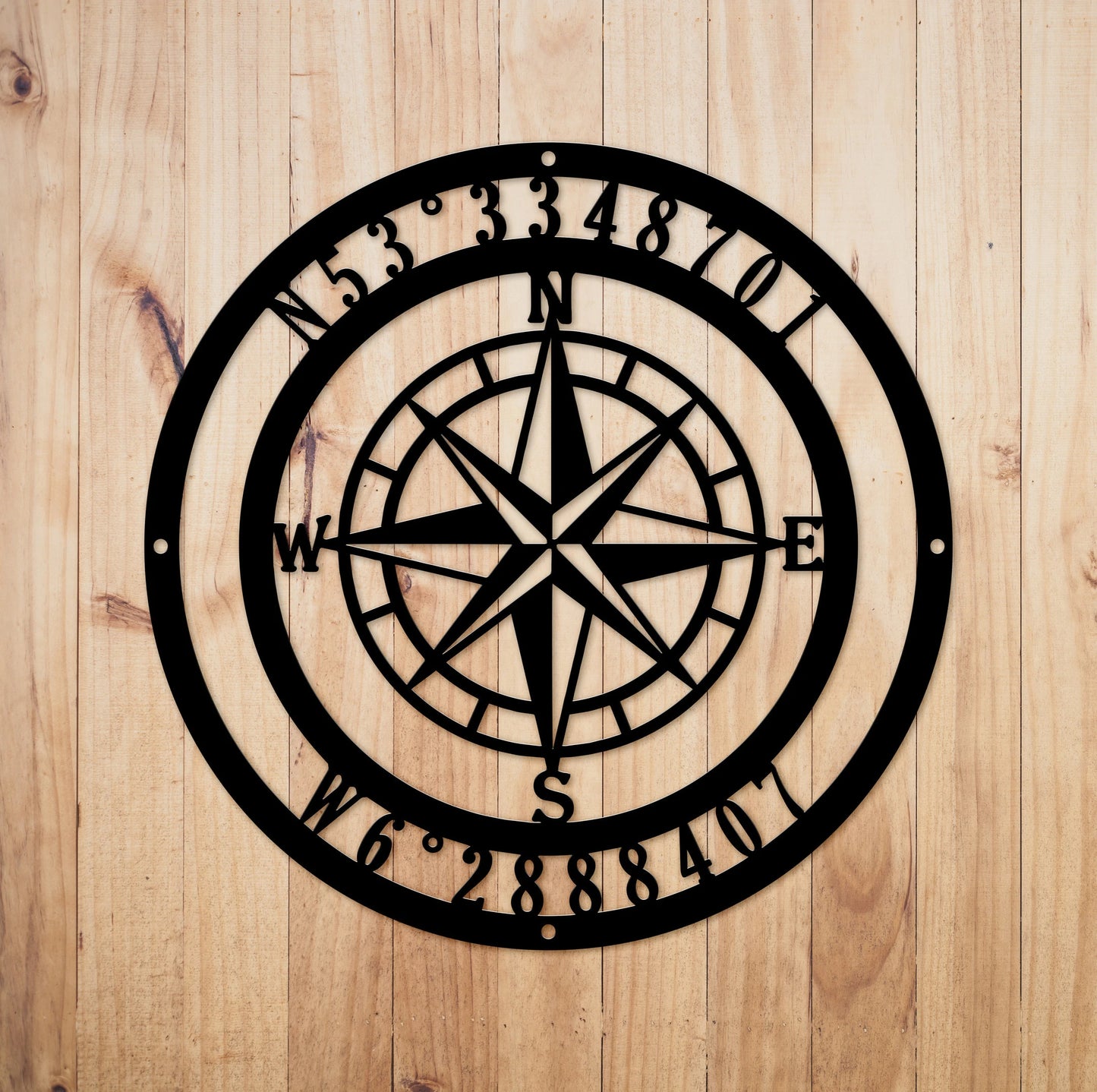 Nautical Compass Gps Coordinate Sign Cut Metal Sign Metal House Sign