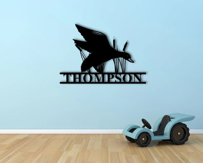 Duck Hunter Last Name Sign Custom Metal Duck Sign Duck Hunting Sign Duck Address Sign Family Name Sign Cabin Sign
