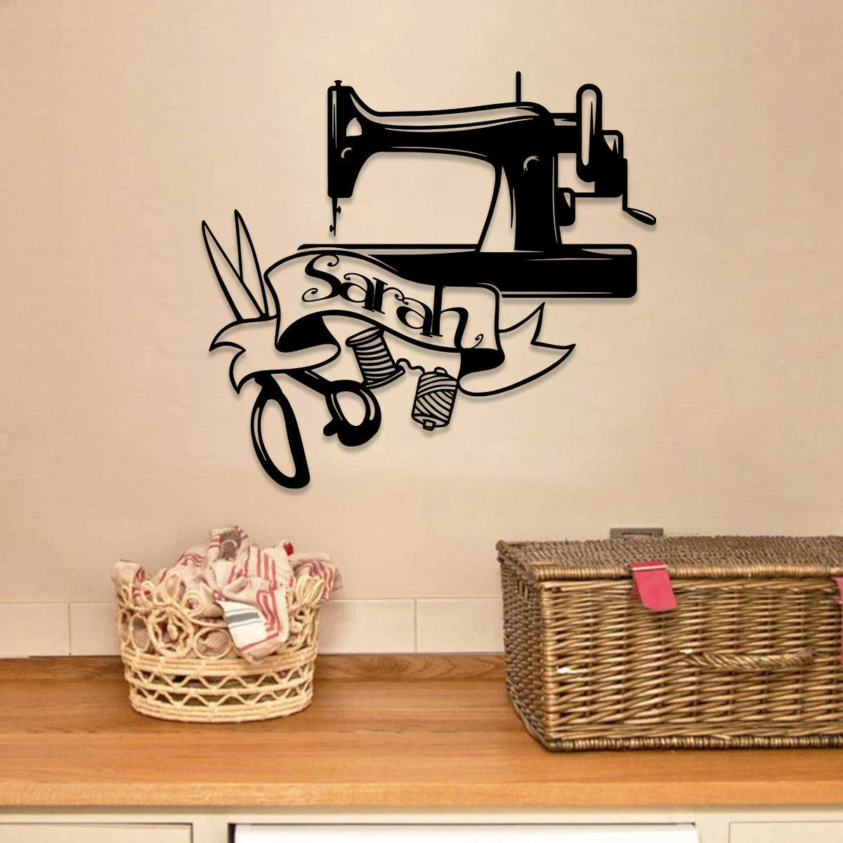 Personalized Sewing Machine Metal Sign, Custom Quilting, Seamstress, Metal Laser Cut Metal Signs Custom Gift Ideas