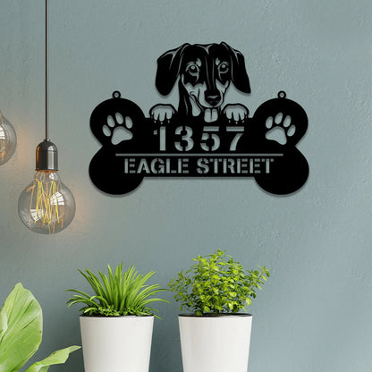 Personalized Dog Breed Dachshund Metal Sign, Custom Pet Housewarming Metal Art Wall Decor, Wedding, Anniversary Gift For Dog Lovers, Metal Laser Cut Metal Signs Custom Gift Ideas