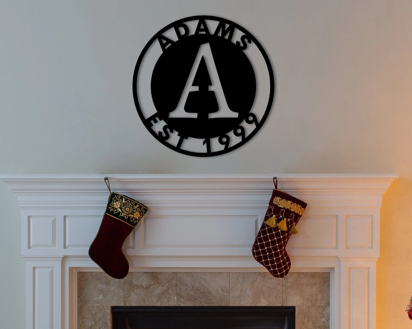 Personalized Family Name Metal Sign, Last Name Sign, Initial, Metal Monogram, Door Hanger, Housewarming Gift, Wedding Monogram, Anniversary, Laser Cut Metal Signs Custom Gift Ideas