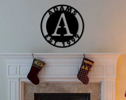 Personalized Family Name Metal Sign, Last Name Sign, Initial, Metal Monogram, Door Hanger, Housewarming Gift, Wedding Monogram, Anniversary, Laser Cut Metal Signs Custom Gift Ideas