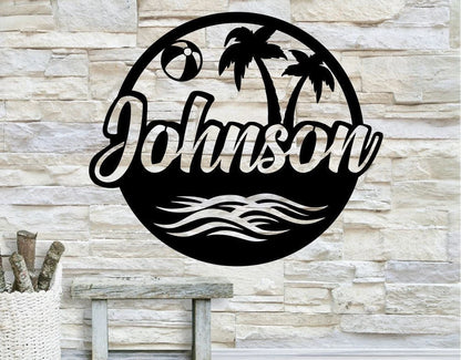 Personalized Backyard Pool Family Name Metal Sign, Outdoor Wall Decor, Metal Wall Decor, Pool Decor, Personalized Decor, Metal Wall Art, Laser Cut Metal Signs Custom Gift Ideas