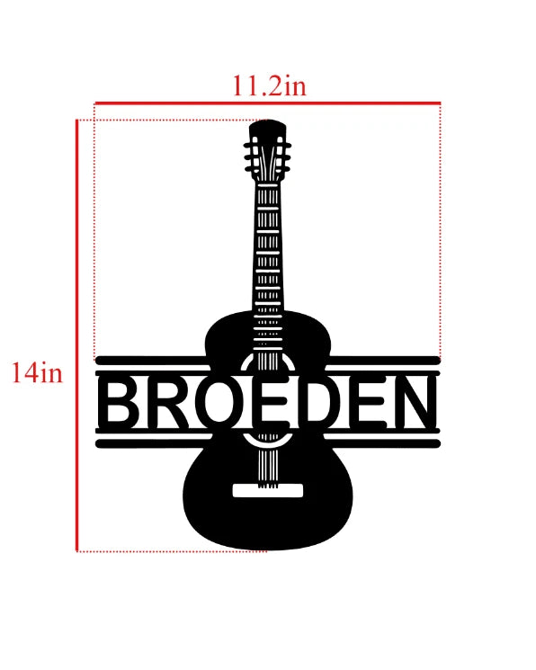 Guitar Classic Personalized Metal Wall Decor, Custom Metal Sign, Guitar Decor, Custom Guitar Decoration, Music Room Sign, Music Lover's Gift Laser Cut Metal Signs Custom Gift Ideas